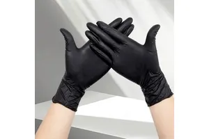 Disposable Nitrile Gloves Cotton Thickened Acid Alkali-Proof Safety Gloves Food Beverage Kitchen Dish Washing Available Black