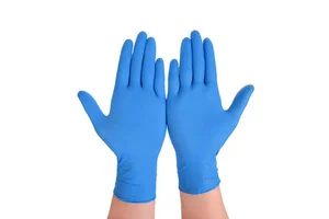 Disposable 100% Nitrile Safety Gloves 9 Inches Blue Latex-Free for Various Purposes