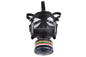 Black Silicone Chemical Safety Hazmat Gas Mask for Toxic Fumes Protective Gear