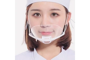 Two Side Anti Fog Disposable Cooker Restaurant Mouth Shields Medical Food Grade PETG Medical Face Visor PET FACE SHIELD