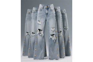 Trendy Hole Denim Pants for Women High-waist Straight Leg Trousers 2025 Trousers Street Style Casual Plus Size Women's Jeans