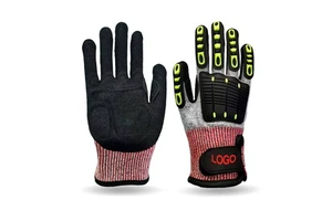 Oilfield EN388 Knitted Liner ANSI A3 A5 Anti-Impact TPR Gloves Safety Work Industrial Gloves