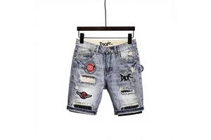 Plus Size High Street Men's Denim Shorts Men's Vintage Denim Jean Shorts Summer Hip Hop Casual Clothing Wholesale