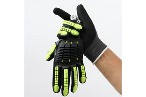Factory Wholesales HPPE Liner Nitrile Dotted Coating Shockproof Anti-Cutting Gloves ANSI/ISEA Cut Level 2 Impact-Resistant