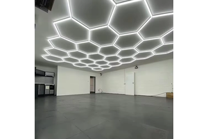 Etop Hexagrid Wide Voltage 110V 220V Linkable Surface Mounted LED Hexagon Garage Ceiling Light for Workshop Gym Detailing Shop