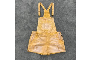 Women's High Waist Vintage Casual Summer Denim Overalls Jumpsuits 100% Cotton Solid Jean Romper Adjustable Straps Button Bib