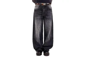 Baggy Denim pants for Women Factory Price 100% Cotton Washed High Waisted Wide Leg Loose Women's Pants and Trousers Wholesale