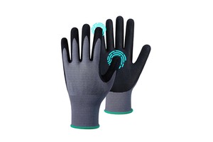 GLOVEMAN MicroFoam Nitrile Coated Safety Work Gloves Knit Nylon Non-slip Touchscreen Fingers General Purpose