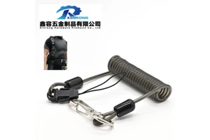 OEM/ODM Factory Stainless Steel Spring Rope PVC/PU Coated Coiled Tool Lanyard Safety Loops For Construction Cutting Processing