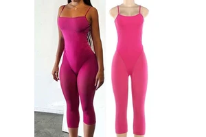 FS18571D 2026 Summer Women Solid Color Sport Jumpsuits