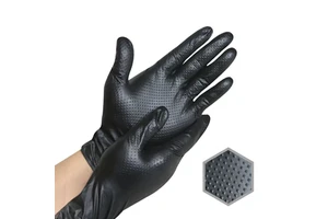 G25 Black Thicken Nitrile Disposable 8Mil Mechanic Gloves Diamond Grip Safety Glove Protective Oil Resistance Work Hand Gloves