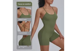Yoga Nylon Spandex Strap Pullover Sports Jumpsuit Women Casual Running Butt-Lifting Fitness Wear Slimming Tight-Fit