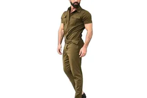 Men's Overalls Jumpsuit Solid Color Fitness Zipper Sportswear Hot Sale Sports Casual Men's Jumpsuit