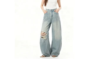 New Design Long Women's Jeans Pants Wide Leg Loose Pants Medium Waist Casual Women's Jeans