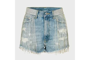 Summer Women's Juniors Cotton Jean Shorts Frayed Raw Hem Ripped Denim Shorts With Zipper Pockets for Women