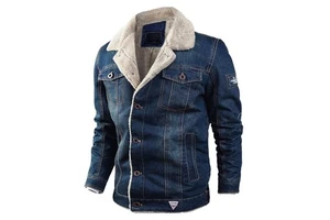 Versatile High Quality Washed Dyed Winter Solid Color Mens Denim Jeans Jacket OEM Service Breathable Quick Dry Eco Friendly