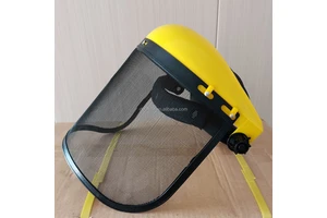 Yellow-topped black net labor protection face mask, splash-proof, sand and stone protection head cover