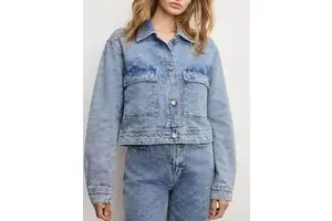 High-Quality Denim Sets for Women - Jacquard & Rhinestone Cropped Jacket & Jeans Set with Customization Options