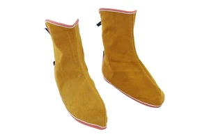 Cowhide Leather Heat Resistant Lace-Up Welding Spats Anti-Slip Puncture/Abrasion-Resistant Safety Foot Cover Boot Shoe Covers