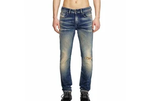 Straight Baggy Jeans Multi Pocket Casual Plus Size Mid Rise Cargo Pants Spring Autumn Custom Men Softener Polyester/Cotton Blue