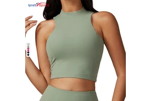 Top Selling Women High Strength Sports Vest Custom Logo Yoga Wear Comfortable Running Fitness Top With Padded