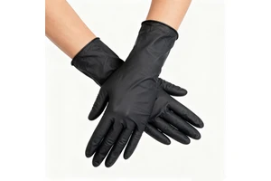 Extra Small Black Nitrile Powder-Free Disposable Safety Gloves 100 Pcs/box Teeth Multipurpose
