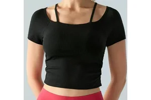 New Gym Yoga Breathable Quick-dry Skin-friendly High Elastic Lady's Fitness Workout Sportswear Woman's Yoga Gym Top