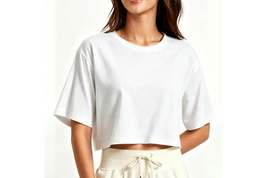 Crewneck Sport Top Women Short Sleeve Loose Yoga Crop T-Shirts Second-Skin Custom Logo Cropped Tshirt