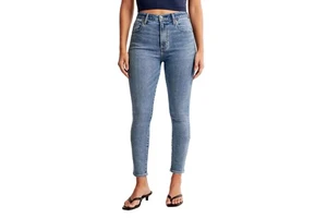 Women's Plus Size Casual Sports Pencil Pants Denim Jeans Mid Waist Quick Dry Breathable Light Wash 100% Cotton Customized Color