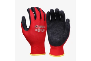 XINGYU CE Safety Gardening Assembly Lines Outdoor Labor 13 Gauge Polyester Crinkle Latex Palm Coated Work Safety Gloves