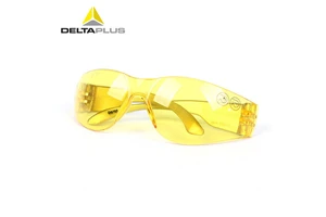 Delta 101121 Yellow Full Curved Protective Goggles Anti-Impact Anti-Scratch Fashion Brightening PVC Plastic Frame Eye Protection