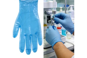 Extra Small Blue Vinyl Latex-Free Powder-Free Disposable Safety Gloves, 100 Gloves/box.