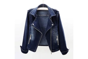 Women Winter Fur Collar Denim Jacket Women Loose Short Outerwear With Belt and Zipper Plus Size Women Denim Jacket