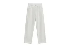 Men's White Denim Jeans Minimalist Straight Leg Casual Pants Urban Leisure Cotton Denim Trousers