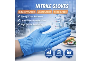Disposable Nitrile Gloves Powder Free Latex Free Ozone Industrial Food Grade Safety Chemical Resistant Antibacterial