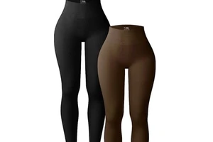 Seamless Threaded Spandex/Nylon Ribbed Elastic Waist Full Length High-Waisted Butt-Lifting Yoga Pants For Running Fitness