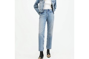 Wholesale Women's Denim Straight Jeans Casual Bow High Waist Stretchy 100% Cotton Eco-Friendly Breathable