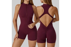 Womens Breathable One Pieces Yoga Jumpsuit Pilates Workout Clothing Spandex Yoga Sports Gym Bodysuits Active Wear Playsuits