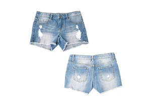 New Arrival Summer Casual Wear Button Regular Fit Breathable Quick Dry Women Distressed Jeans Shorts Cotton