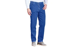 New Fashion Men's Straight 100% Cotton Denim Jeans Softener Finish Distressed Colored Wash Breathable High Quality Hot Selling