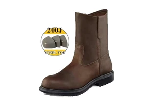 High Quality Oi-field Safety Working Shoes Cow Leather Goodyear Welt Boots With Steel Toe And Steel Plate Men Security Boots