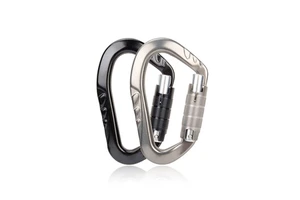Heavy Duty Auto-Lock Aluminum Carabiner For Climbing Rappelling Mountaineer Twist Lock 25kn Large Climbing Carabiners
