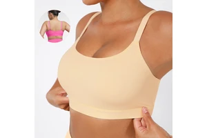 Hexin Women's Balconette T-Shirt Bra Wireless Adjustable Push-Up Bralettes One Piece Seamless Comfortable Breathable Cup