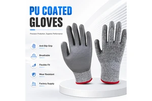 Safety Industrial Anti Cut Level 5 Proof Work Gloves Hppe Pu Coated Cutting Resistant Protective Gloves Anti Cut Gloves