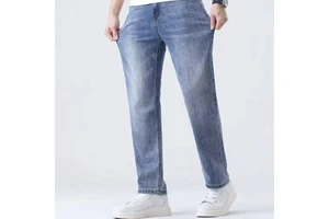 Men Summer Solid Button Breathable Lightweight Cotton Denim Trousers Casual Wear Manufacturer Export Quality Bulk Supply
