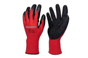 High Quality Heat Resistant Latex Dipped Wrinkle Safety Gloves for Gardening & Heavy Work