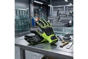 Anti-Impact Cut Resistant Gloves for Glass Manufacturing with Level 5 Protection and Silicone Free Coating for Grip