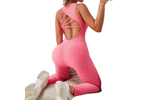 New Arrival Solid Color Sleeveless Slim Jumpsuit Sport Active Wear Gym Workout Romper One Piece Lady Jumpsuit