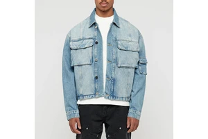 Top Fashion Customization Men's 100% Cotton Woven Denim Jackets & Coat Casual Classic Eco-Friendly Windproof with Funky Style