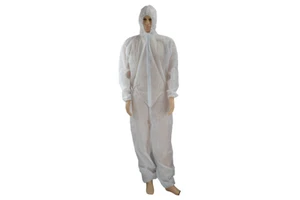 Junlong Customized EN14126 Non-woven PP Safety Disposable Cleanroom Coverall Level Vapor-Protective Suit Anti-Static Waterproof